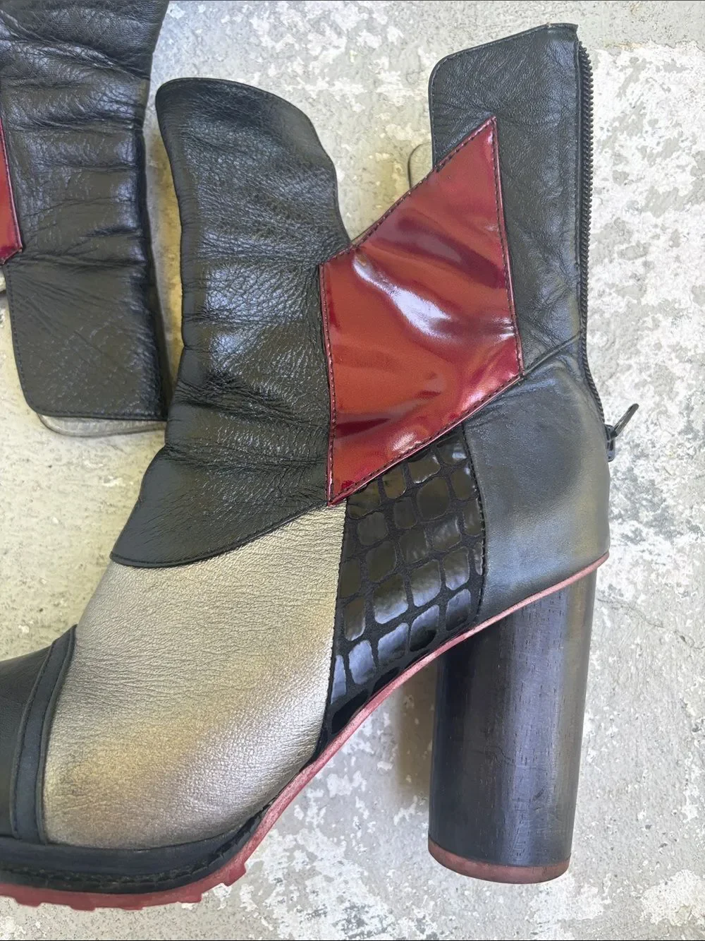 Benedito vintage patchwork leather boots